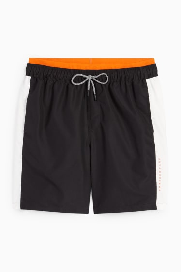 Hommes - Short de bain - look deux-en-un - noir