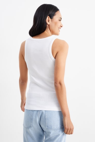 Dona - Paquet de 2 - samarreta sense mànigues bàsica - blanc/negre