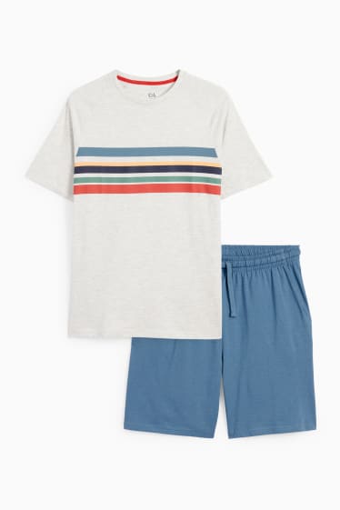 Men - Short Pyjamas - blue / beige