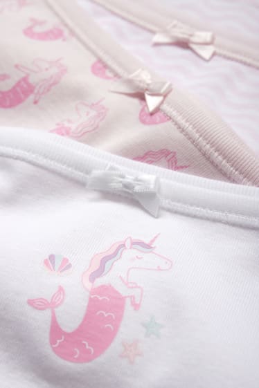 Bambini - Confezione da 3 - unicorno-sirenetta - slip - rosa