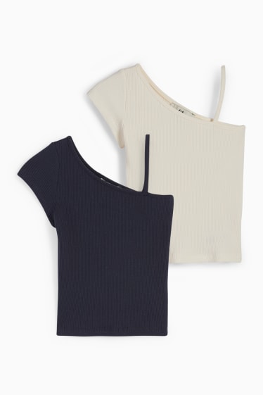Children - Multipack of 2 - short sleeve T-shirt - black / beige