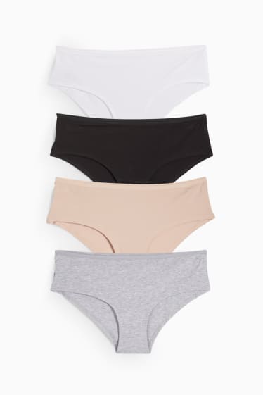Mujer - Pack de 4 - hipsters - gris claro