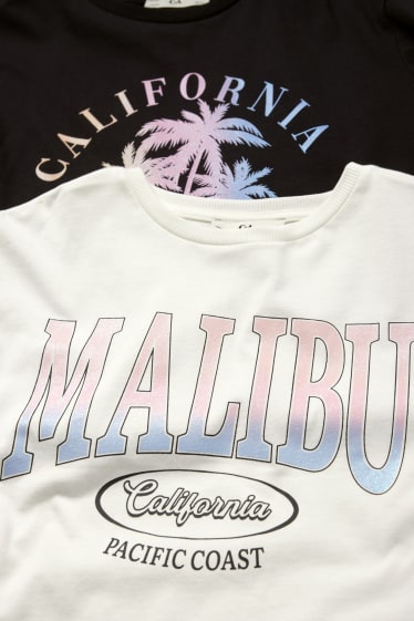 Niños - Pack de 2 - California - camisetas de manga corta - blanco