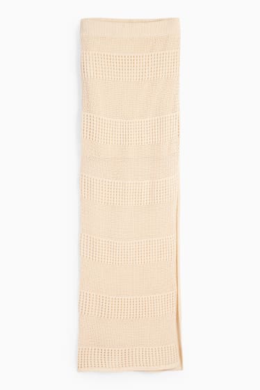 Donna - Gonna in maglia - beige chiaro