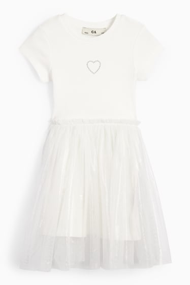 Niños - Corazón - vestido - blanco