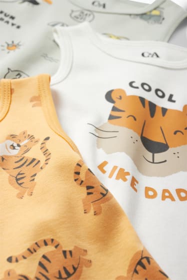 Babys - Set van 3 - tijger en toekan - rompertje - oranje