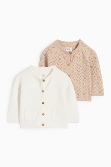 Bébés filles - Lot de 2 - gilet en maille pour bébé - blanc crème