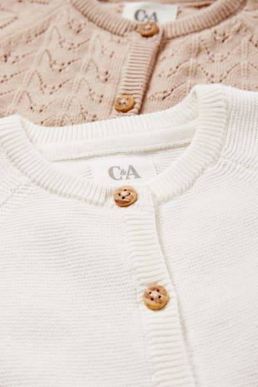 Bébés filles - Lot de 2 - gilet en maille pour bébé - blanc crème
