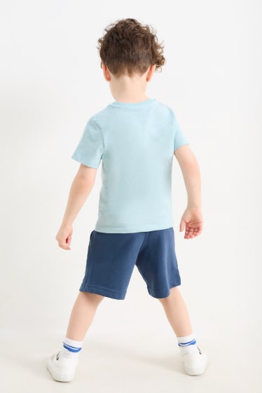 Dzieci - Psi Patrol - komplet - koszulka z krótkim rękawem i szorty dresowe - 2 części - niebieski / jasnoniebieski