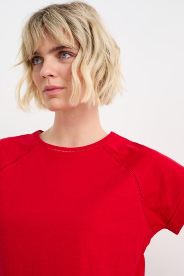 Kobiety - T-shirt - ciemnoczerwony