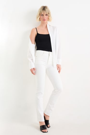 Femmes - Straight jean - high waist - blanc crème