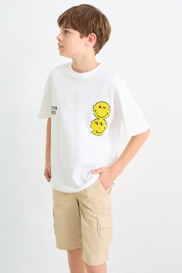 Kinder - SmileyWorld® - Kurzarmshirt - weiß