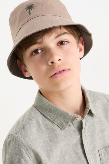 Niños - Palmera - sombrero reversible - marrón claro