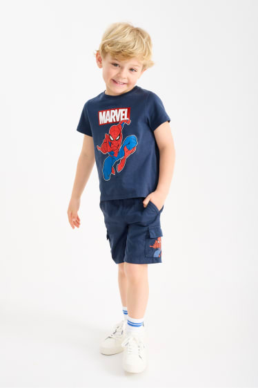 Enfants - Spider-Man - short cargo - bleu foncé