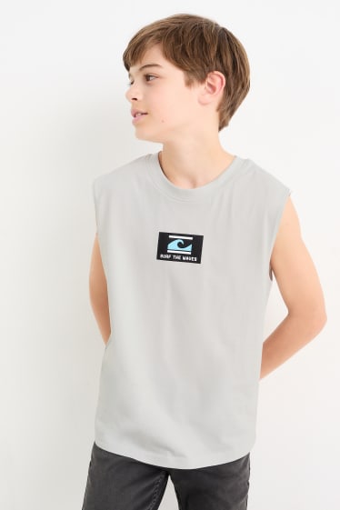 Children - Multipack of 2 - surfer - top and short sleeve T-shirt - orange