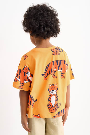Kinder - Tiger - Kurzarmshirt - orange