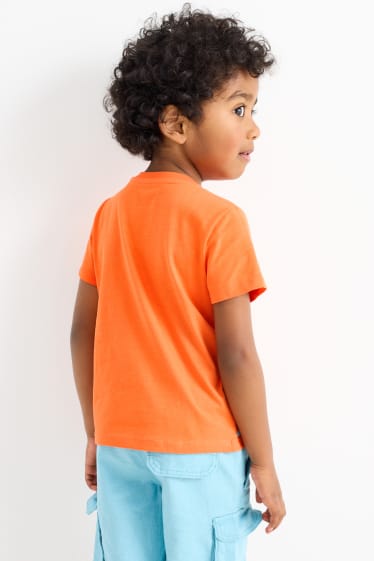 Dětské - Motivy tygra - tričko s krátkým rukávem - s lesklou aplikací - oranžová