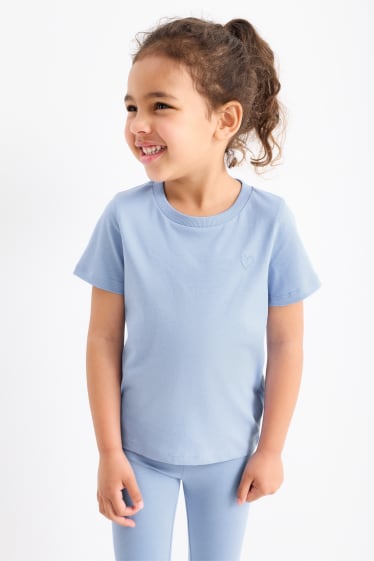 Dětské - Multipack 3 ks - motiv srdíčka - tričko s krátkým rukávem - krémově bílá
