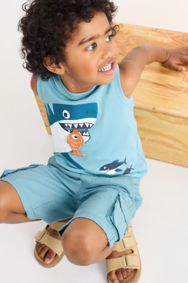 Enfants - Requins - top - bleu