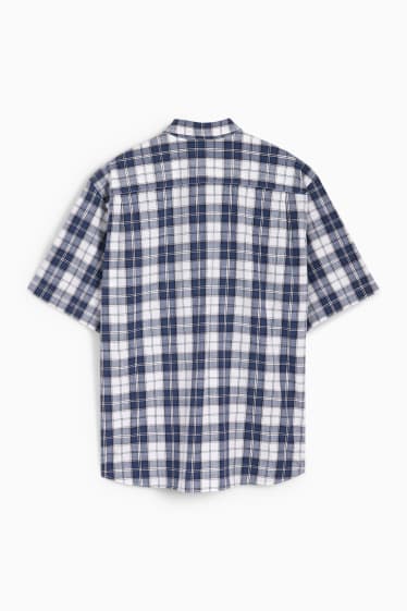 Hommes - Chemise - regular fit - col kent - à carreaux - bleu
