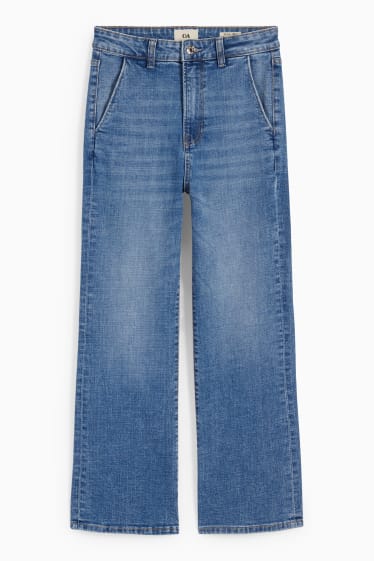 Kobiety - Flared jeans - wysoki stan - dżins-niebieski