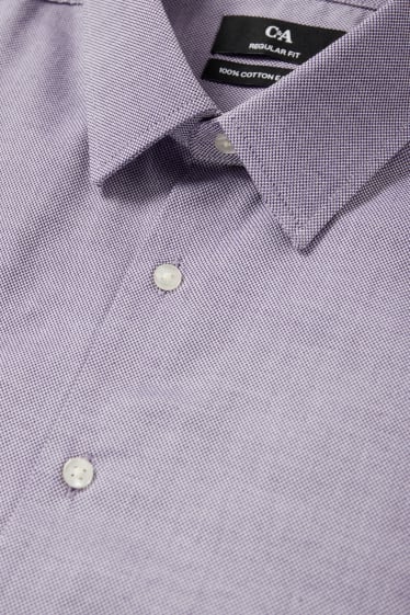 Pánské - Oxfordská košile - regular fit - kent - snadné žehlení - světle fialová