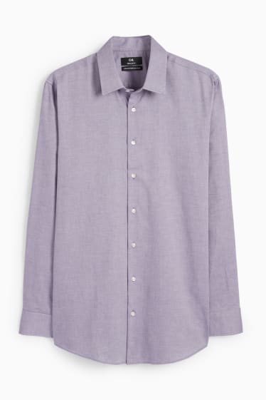 Pánské - Oxfordská košile - regular fit - kent - snadné žehlení - světle fialová