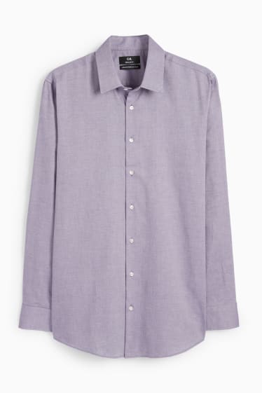 Hommes - Chemise oxford - regular fit - col kent - facile à repasser - violet clair