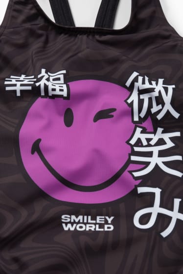 Dětské - SmileyWorld® - jednodílné dámské plavky - LYCRA® XTRA LIFE™ - černá