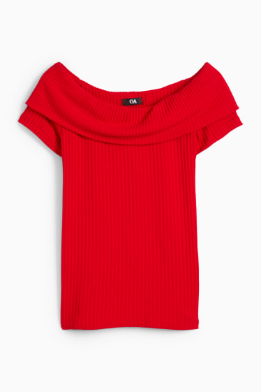Kobiety - T-shirt - ciemnoczerwony