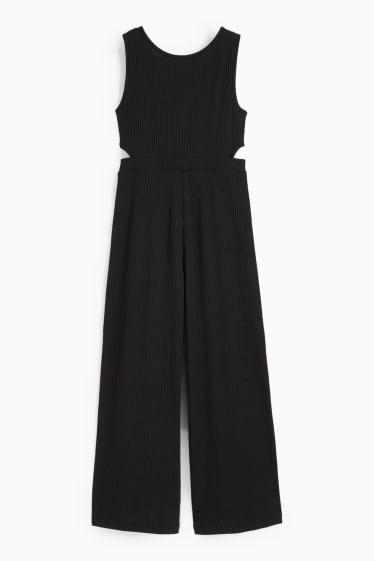 Children Girls - Jumpsuit with cut-outs - black