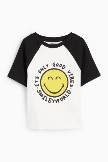 Kinderen - SmileyWorld® - T-shirt - zwart / wit