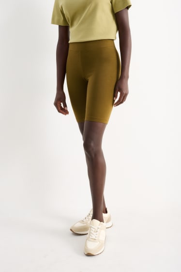 Donna - Confezione da 2 - shorts basic stile ciclista - verde