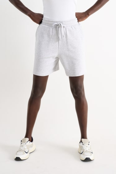 Mujer - Shorts deportivos básicos - mid waist - gris claro jaspeado