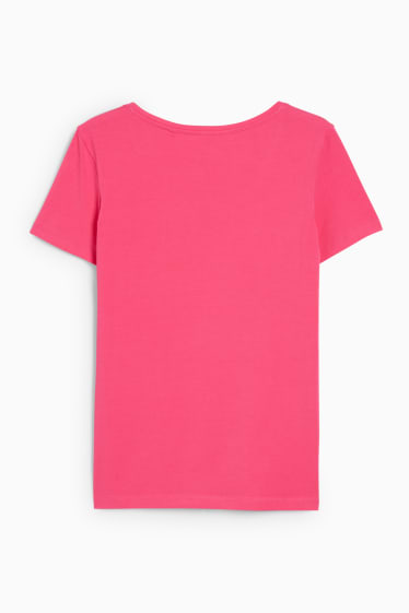 Dámské - Tričko basic - tmavě růžová