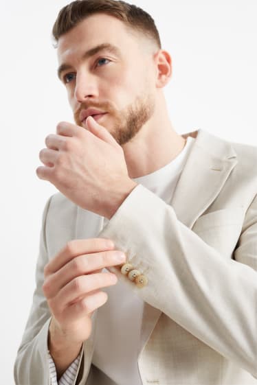 Men - Mix-and-match tailored jacket - slim fit - Flex - stretch - light beige