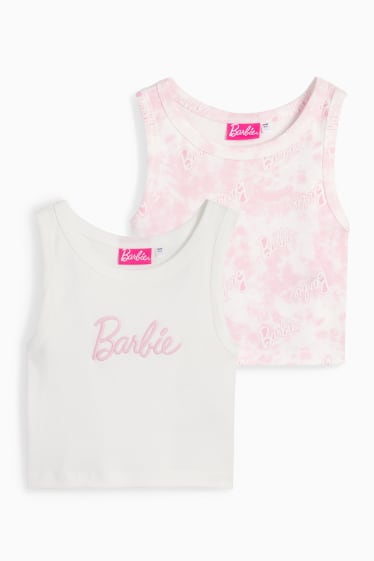 Niños - Pack de 2 - Barbie - camisetas sin mangas - blanco