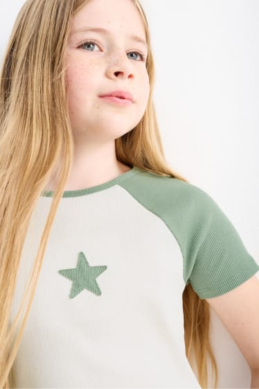 Dzieci - Gwiazdka - koszulka z krótkim rękawem - biały