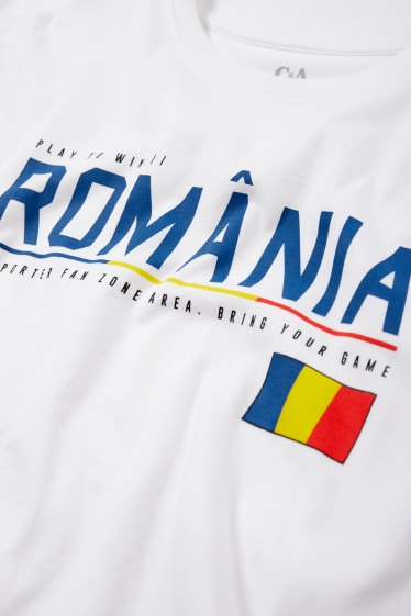 Kinder - Rumänien - Kurzarmshirt - cremeweiß