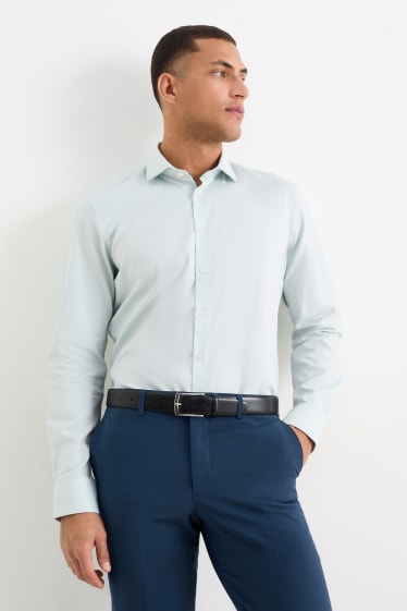 Pánské - Business košile - regular fit - cutaway - snadné žehlení - mátově zelená