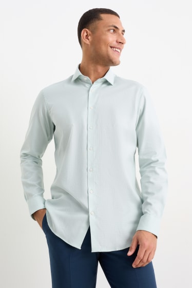 Hombre - Camisa de oficina - regular fit - cutaway - de planchado fácil - verde menta