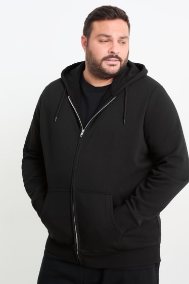 Men - Zip-through sweatshirt with hood - black