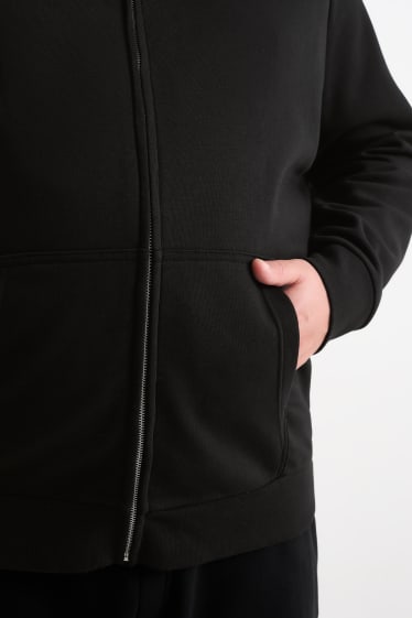Mężczyźni - Rozpinana bluza z kapturem - czarny