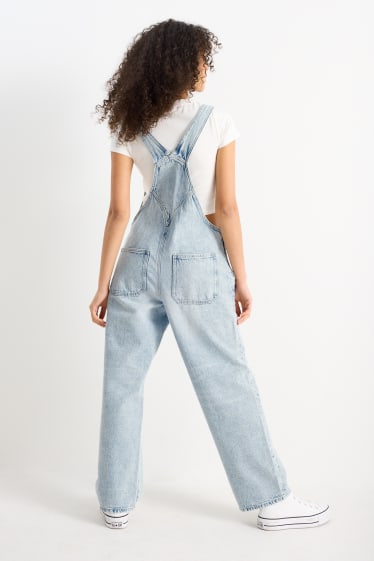 Women - Denim dungarees - relaxed fit - denim-light blue