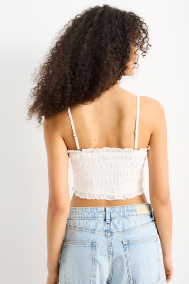 Damen - Crop Top - cremeweiß