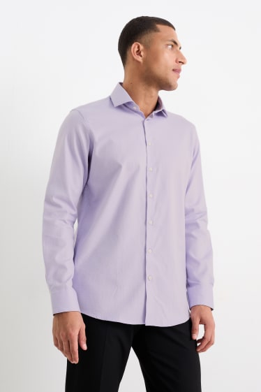 Men - Business shirt - regular fit - cutaway collar - easy-iron - light violet