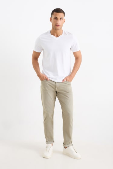 Herren - Slim Tapered Jeans - Flex Jog Denim - COOLMAX® - LYCRA® - grau / grün
