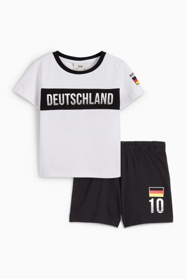 Copii - Germania - pijama scurtă - 2 piese - negru / alb