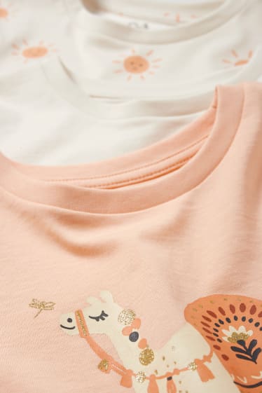 Children - Multipack of 3 - dromedary - short sleeve T-shirt shorts - apricot