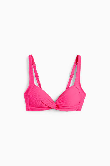 Damen - Bikini-Top mit Knotendetail - wattiert - LYCRA® XTRA LIFE™ - pink